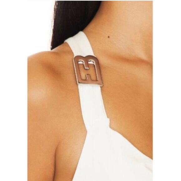 NWOT EB Denim Cowl Buckle Dress White Mini Crossed Straps Size XXL - Picture 5 of 11